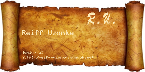 Reiff Uzonka névjegykártya